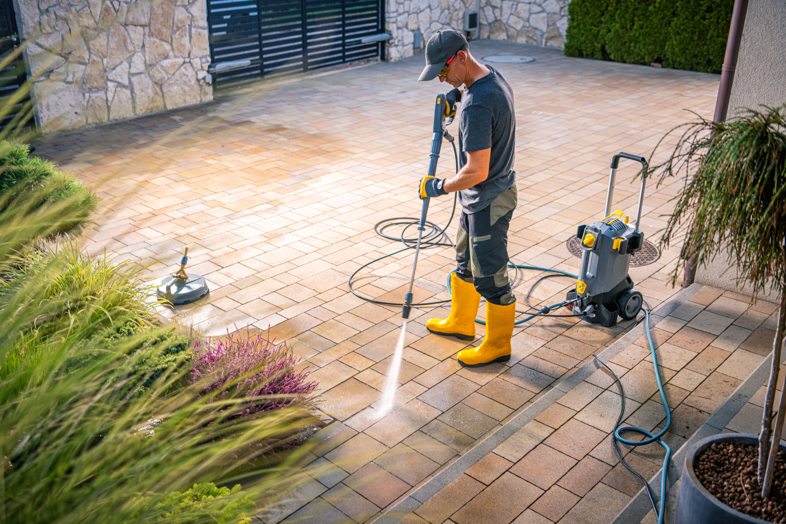 Elite Soft Wash power washing in action