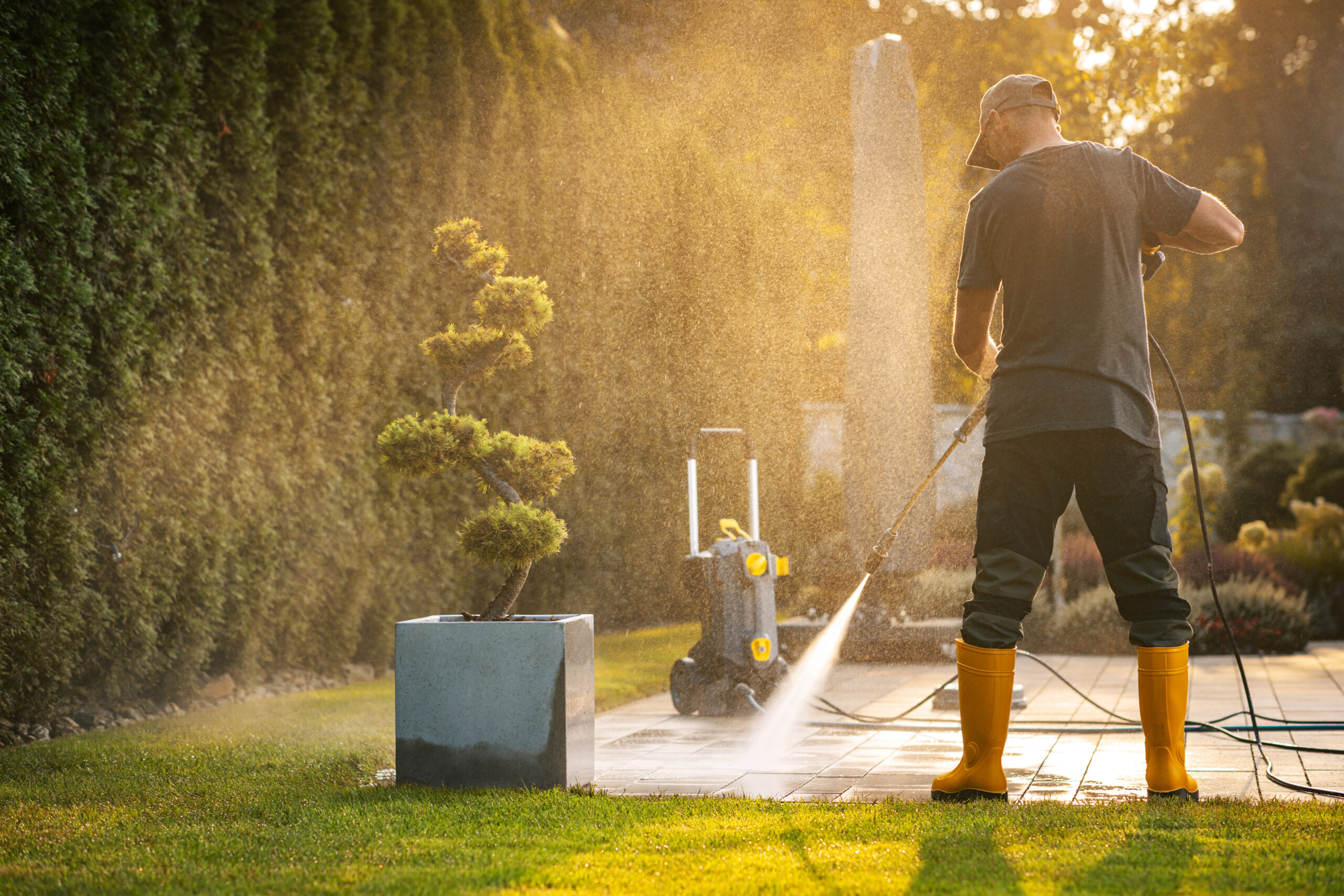 Professional pressure washing equipment