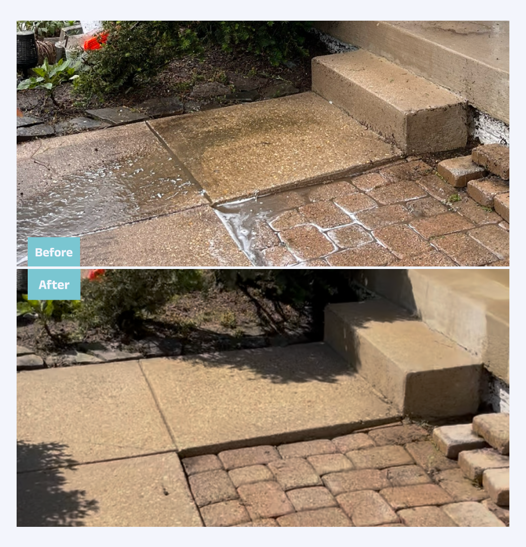 Elite Soft Wash before and after pressure washing