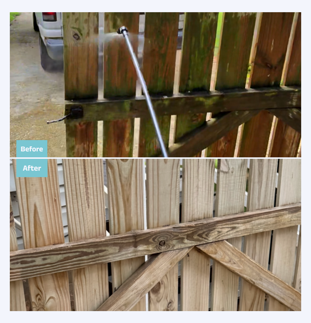 Elite Soft Wash before and after deck cleaning
